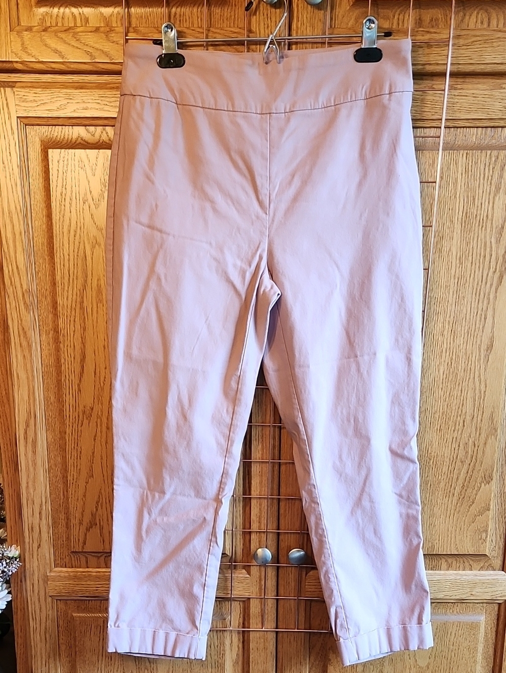 Tribal Cropped Slim Cuffed Ankle Pants in Dusty Rose, Size 12